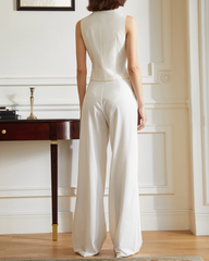 High-waisted pleated trousers with wide leg - Serwa
