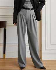 High-waist tailored pants with front pleats - Werka
