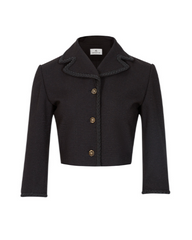 Cropped jacket with braided lapel trim - Lerdi