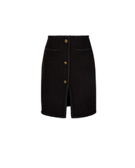 Button-front pencil skirt with textured trim - Erta