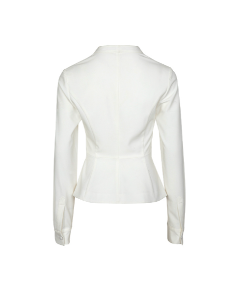 Long-sleeve satin blouse with double-breasted front – Elju