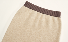 High-waist knit skirt with side slit - Rebku