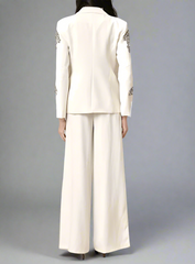 Embellished tailored suit with wide-leg trousers - Atiju