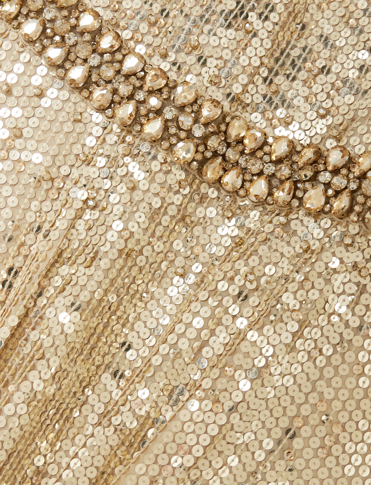 Long sleeve column dress with sequined embellishments - Jinwy