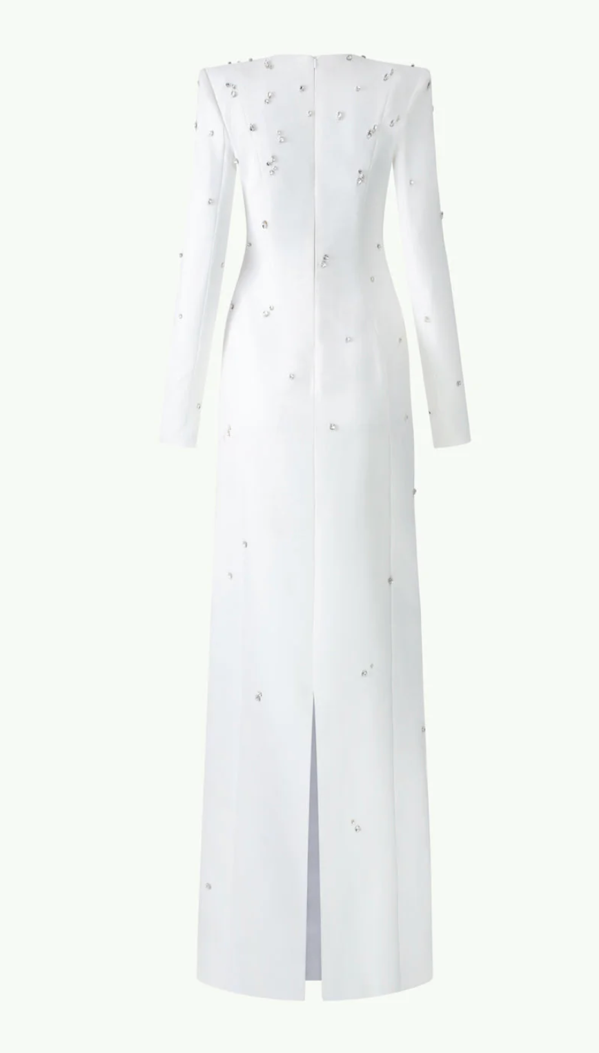 embellished long-sleeve column gown – Lormen