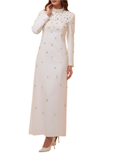 embellished long-sleeve column gown – Lormen