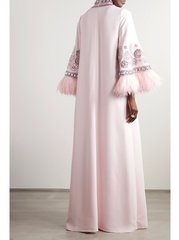 embellished-feather cuff kaftan – Zykeria