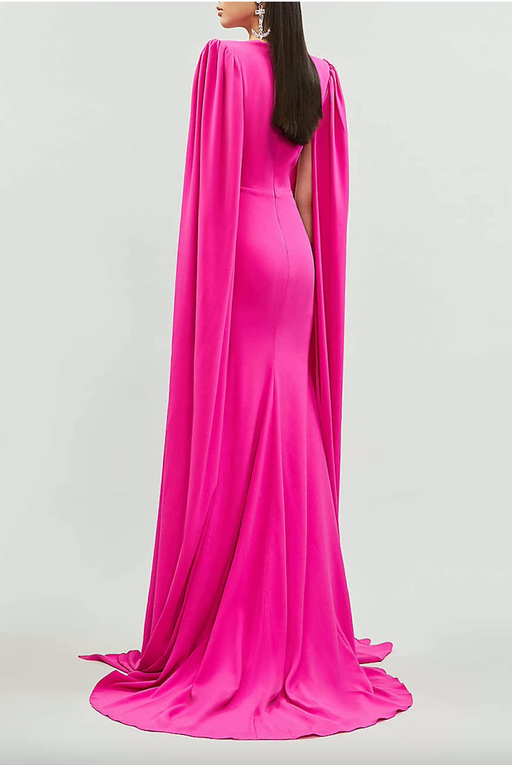 sleeveless column gown with floor-length cape – Tianna