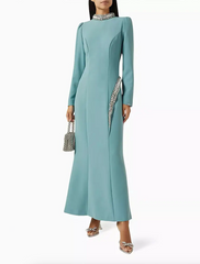 crystal-embellished high-neck gown – Logen