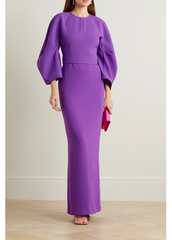 Column gown with sculpted balloon sleeves – Zuleika