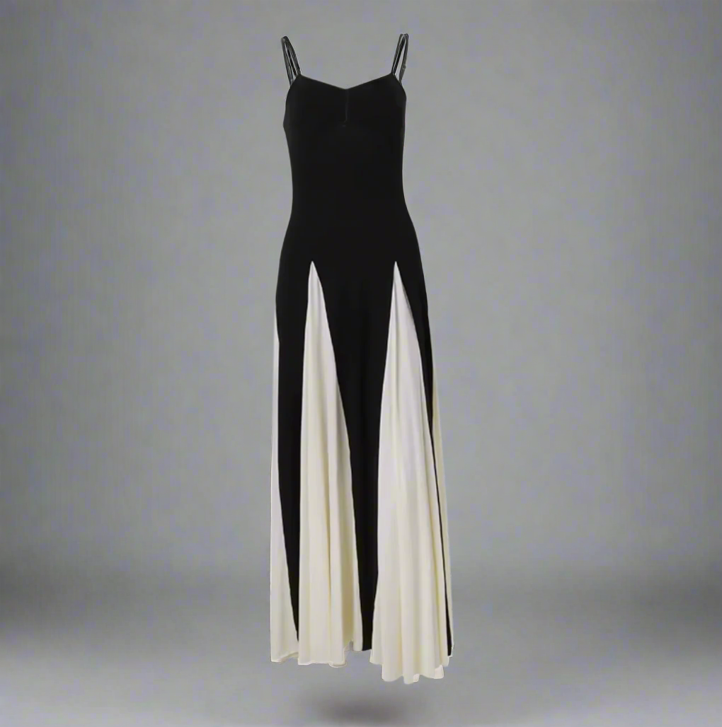 two-tone panel maxi dress – Sarena