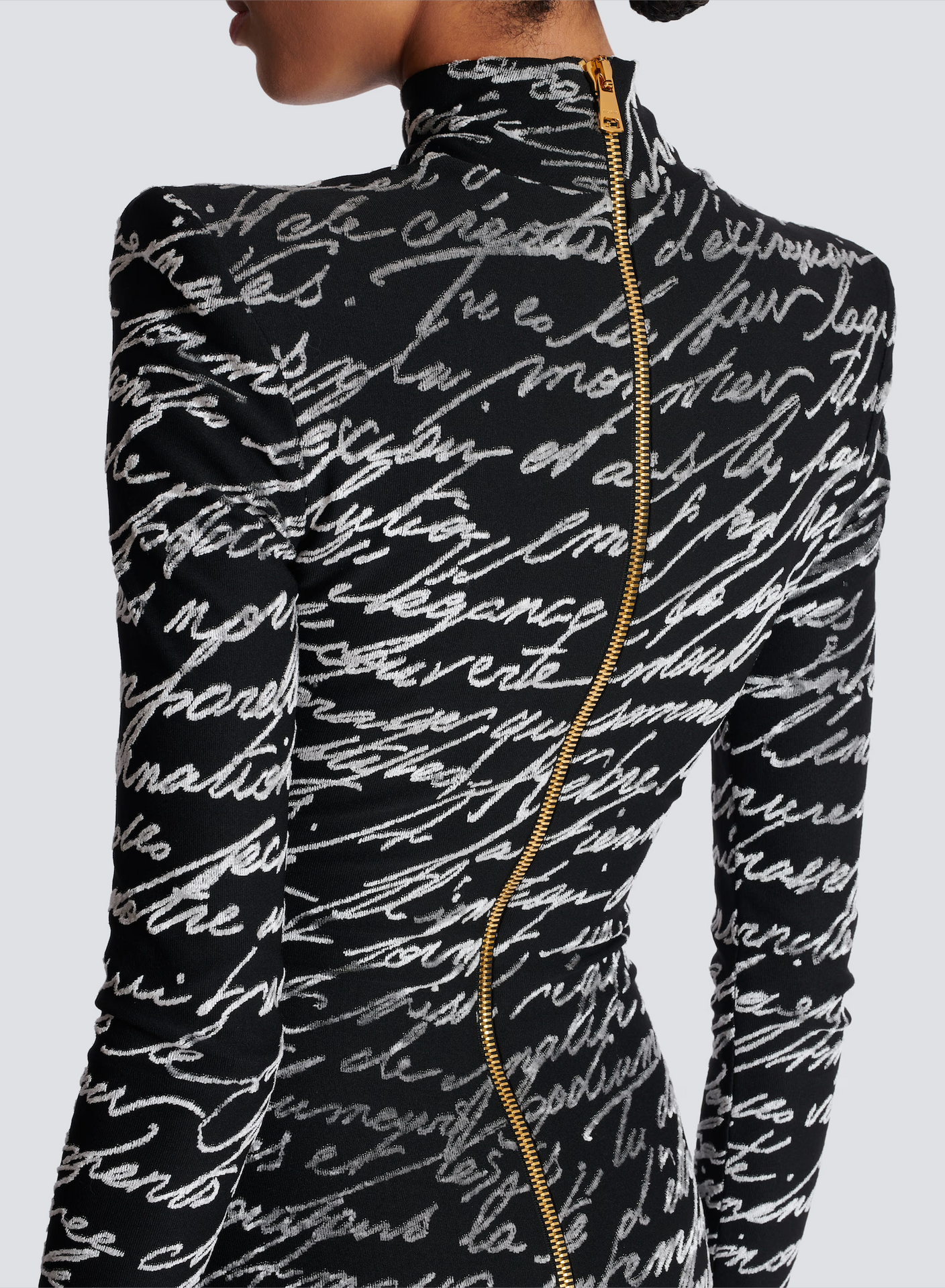 printed bodycon gown with high neck – JOLIAS