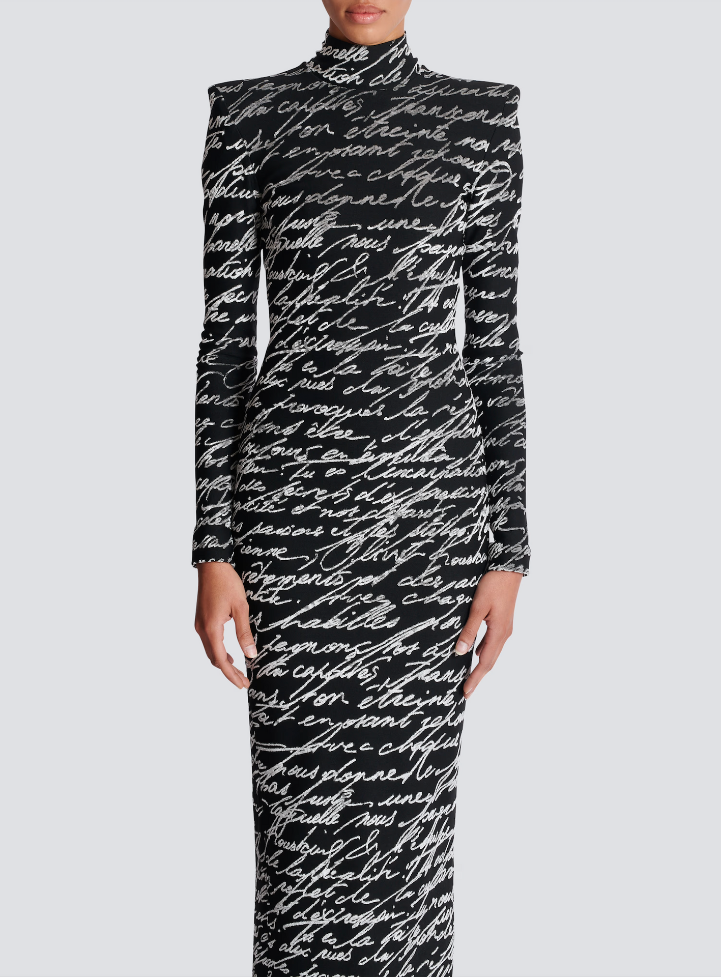 printed bodycon gown with high neck – JOLIAS