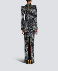 printed bodycon gown with high neck – JOLIAS
