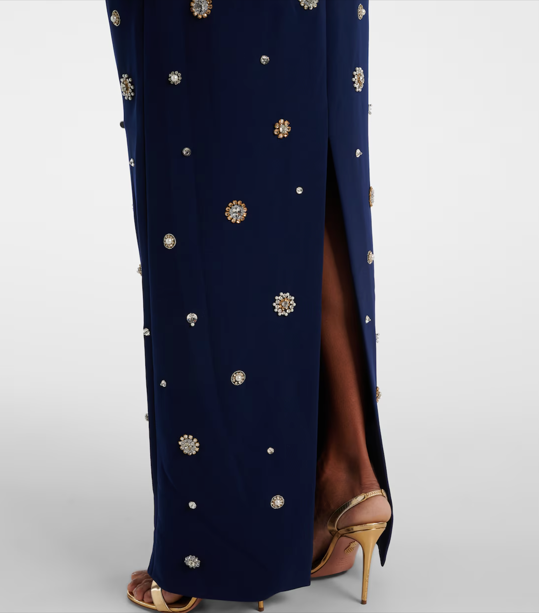 embellished long-sleeve gown with crystal accents – Joreen