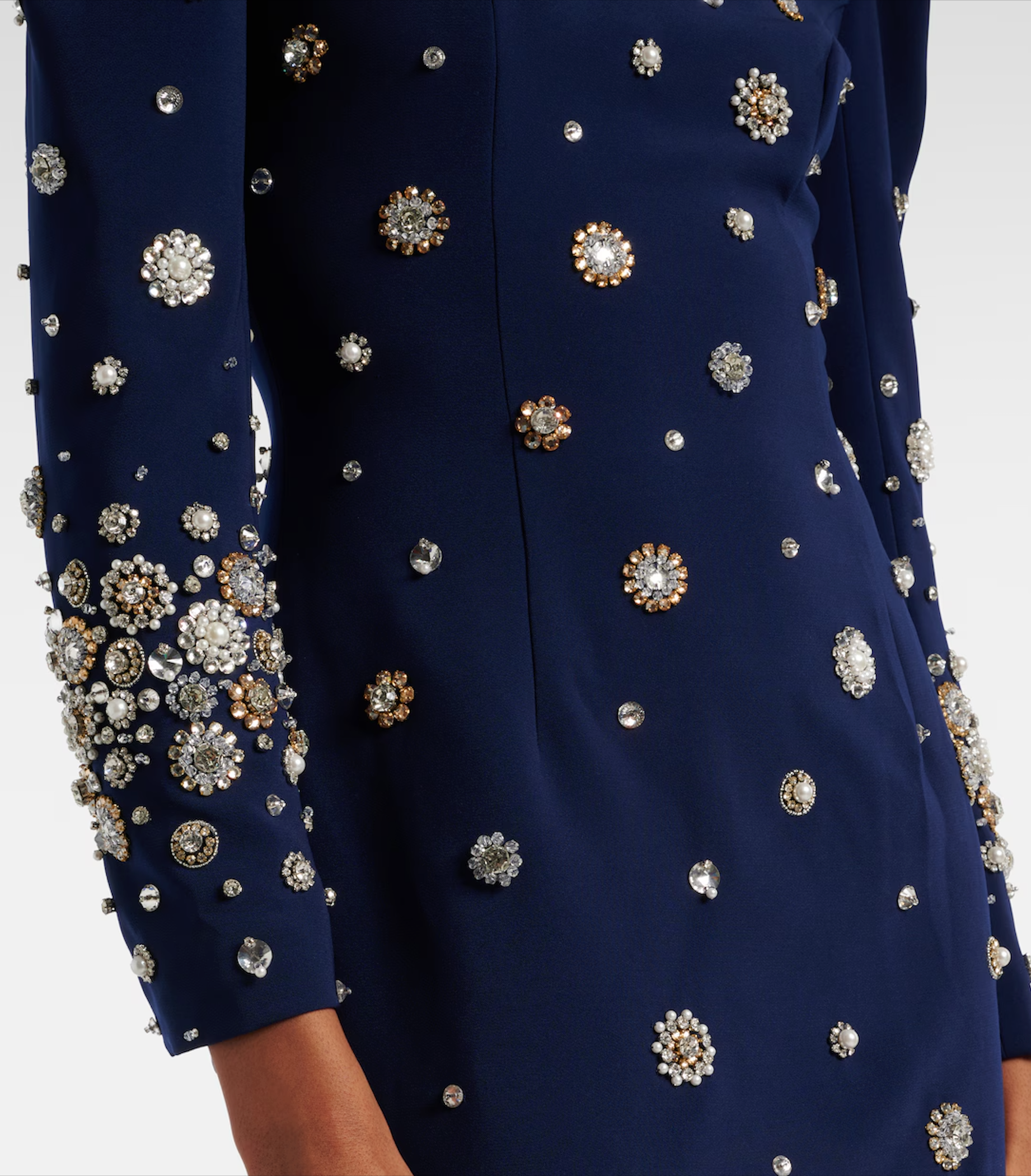 embellished long-sleeve gown with crystal accents – Joreen