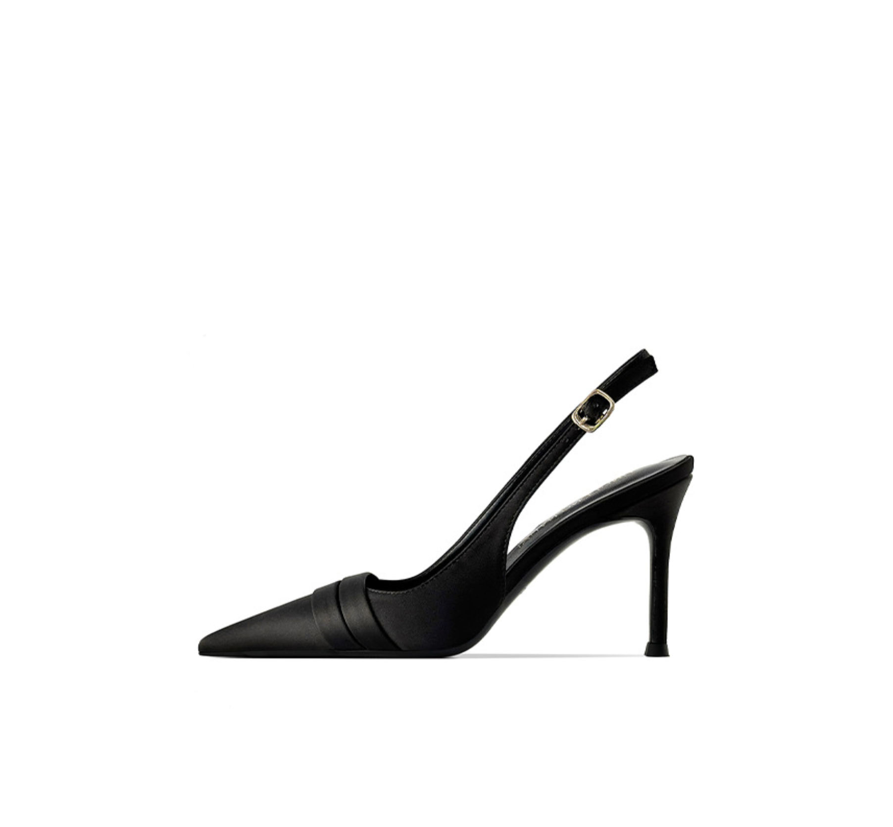 Pointed-Toe Satin Slingback Pumps – EVELYN