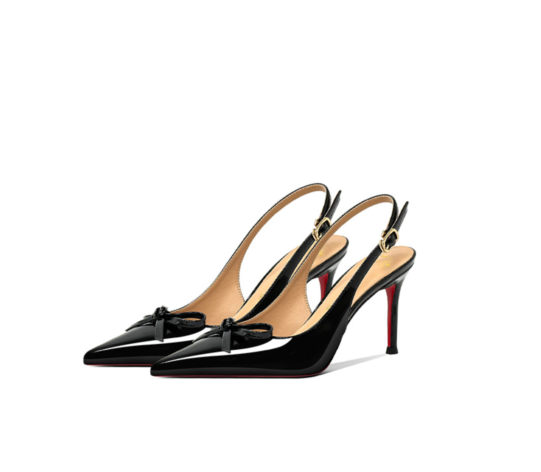 Patent Leather Bow Slingback Pumps – ODD- RUBY