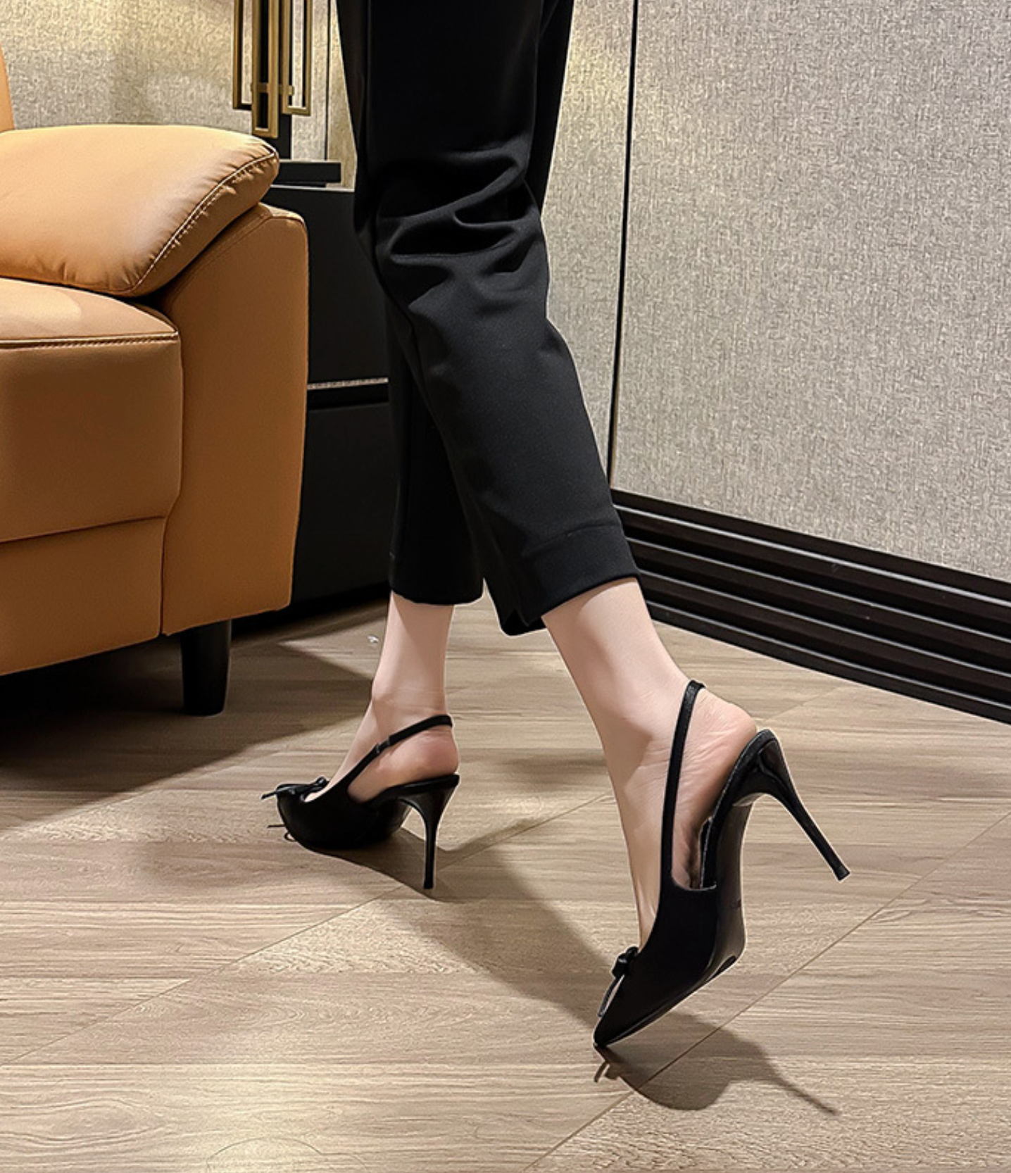 Satin Bow Slingback Pumps – BLUSH