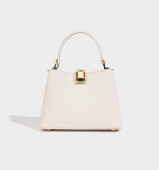 Textured Leather Handbag with Gold Push-Lock – NOVIR