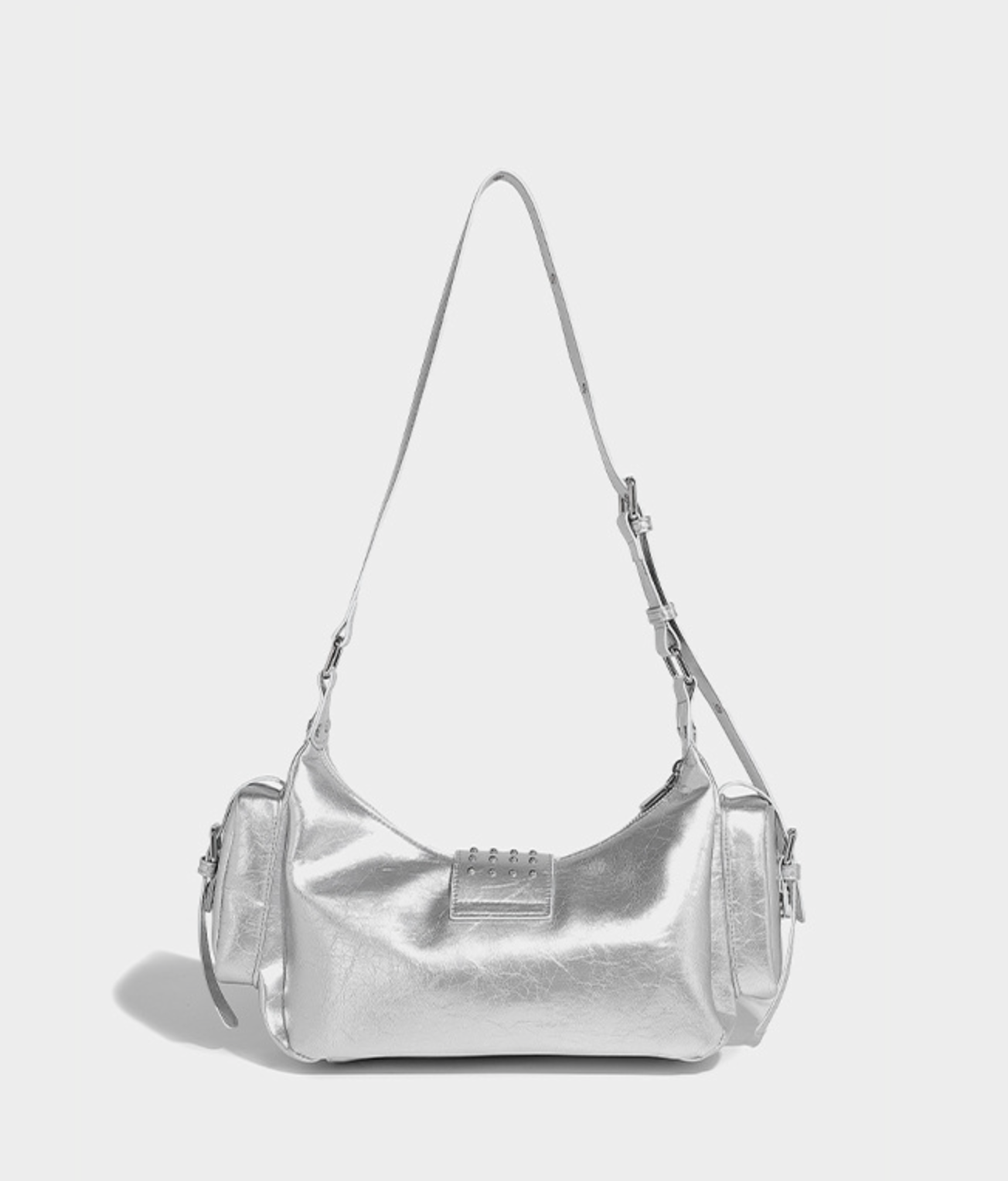 Metallic Buckled Shoulder Bag with Utility Pockets – NOVII