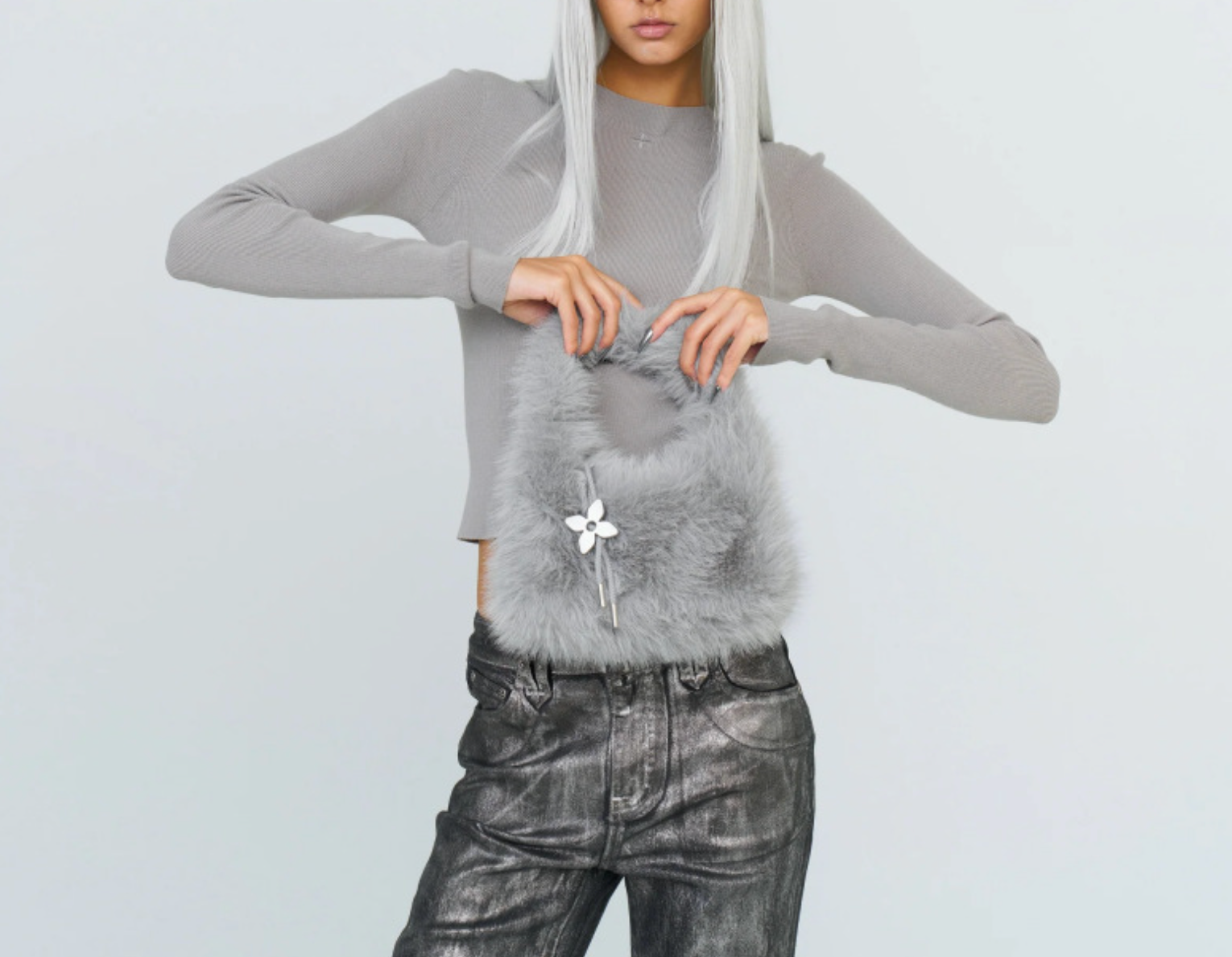 Mini Faux Fur Handbag with Cut-Out Handle – BLMI