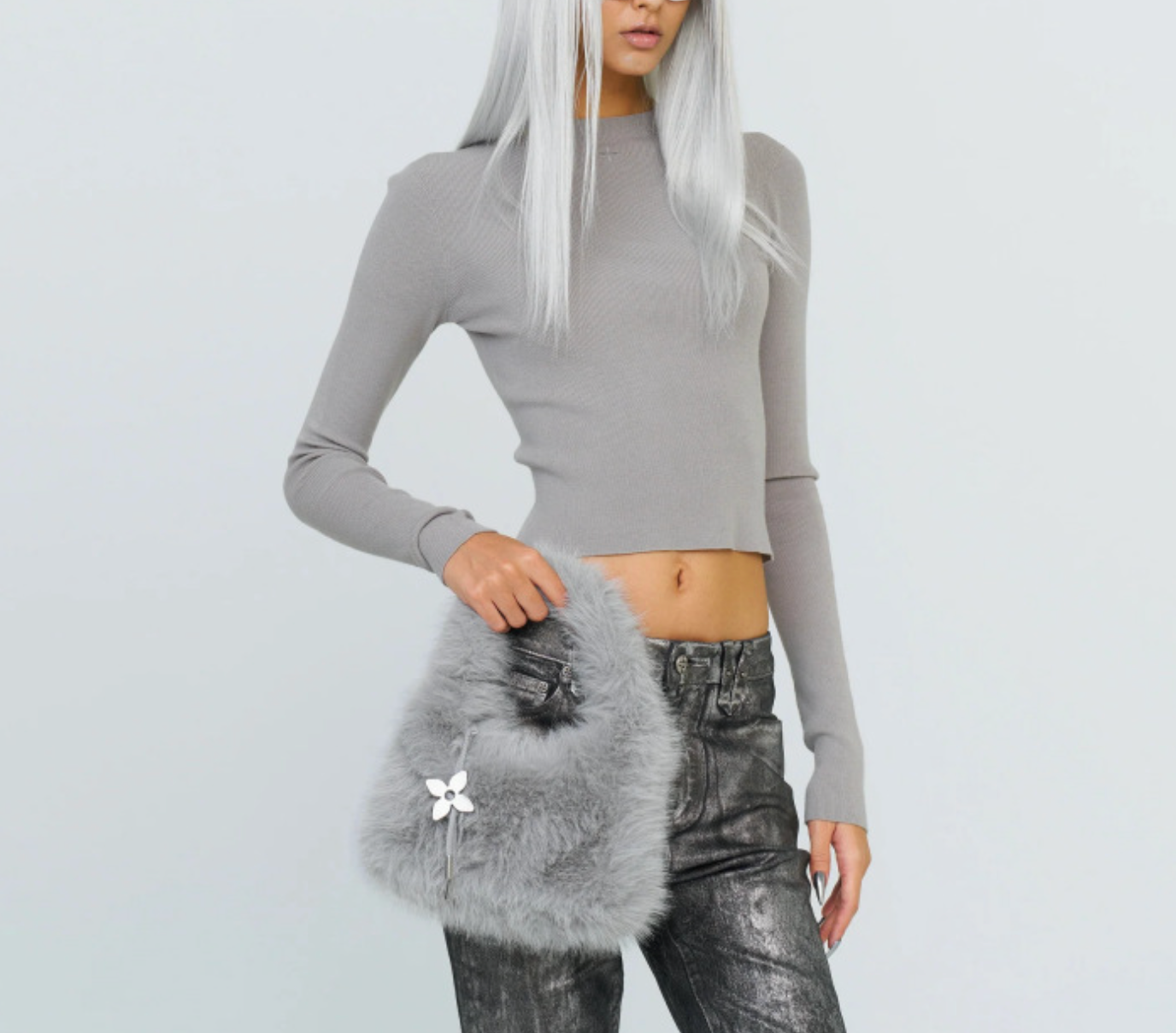 Mini Faux Fur Handbag with Cut-Out Handle – BLMI