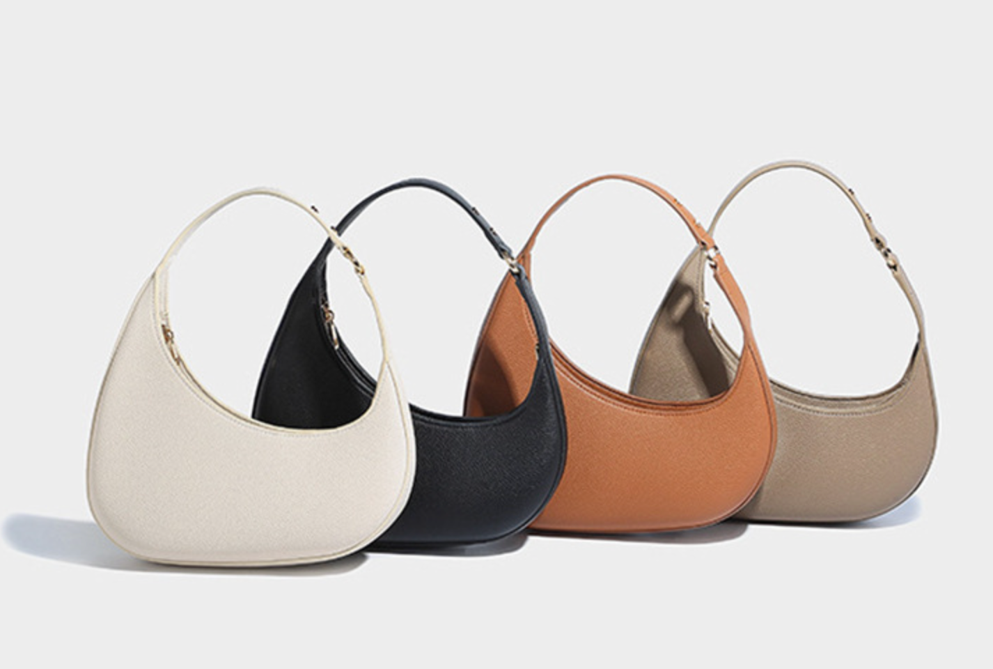 Curved Pebbled Leather Shoulder Bag – NOTX