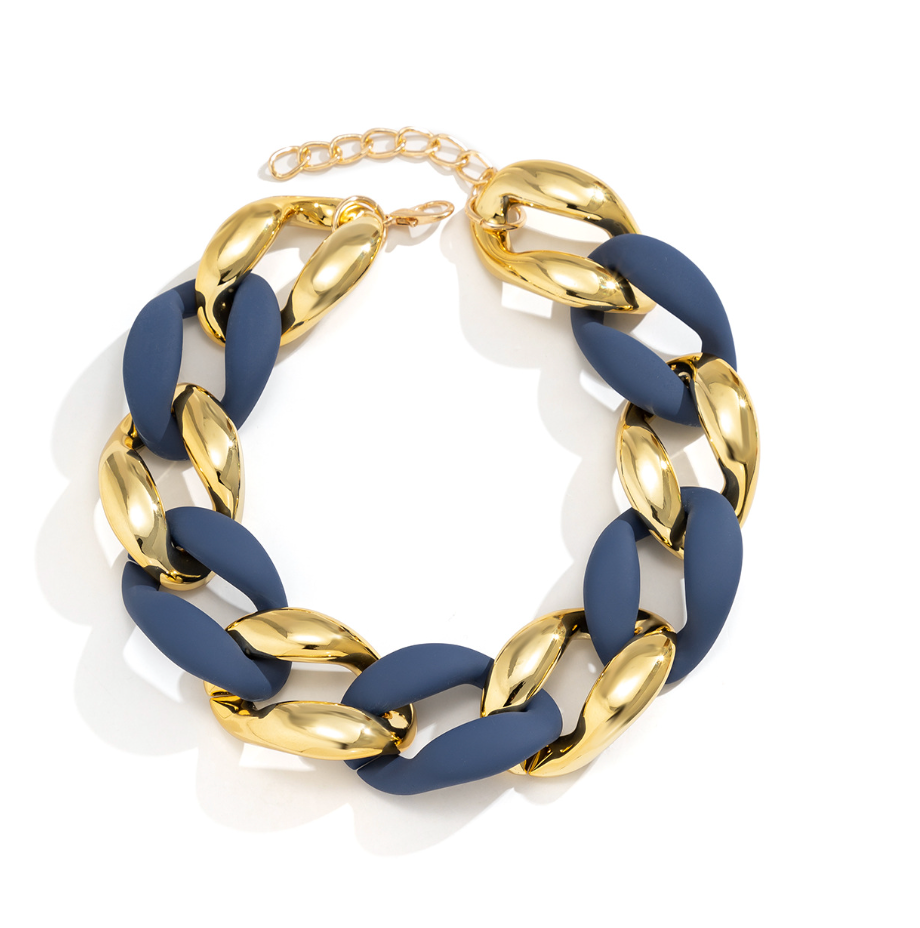 chunky oval-link chain necklace with gold finish – KORA