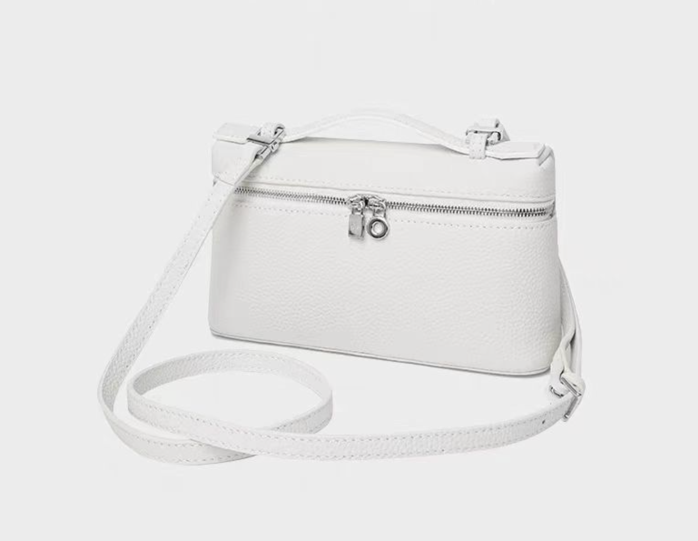 textured leather crossbody with top handle - ARYA