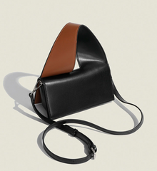 Twisted shoulder bag with wide contrast strap - SALZI