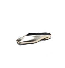 metallic leather mule flats with square toe – LUMINA