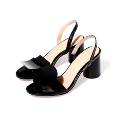 mismatched geometric leather sandals with square and circle toes – MODULA