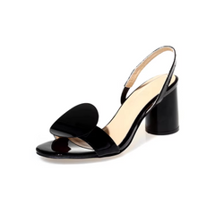 mismatched geometric leather sandals with square and circle toes – MODULA
