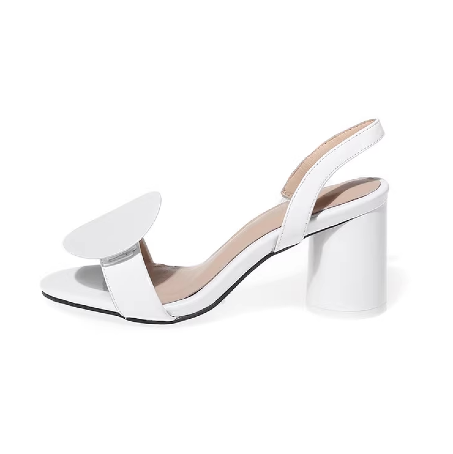 mismatched geometric leather sandals with square and circle toes – MODULA