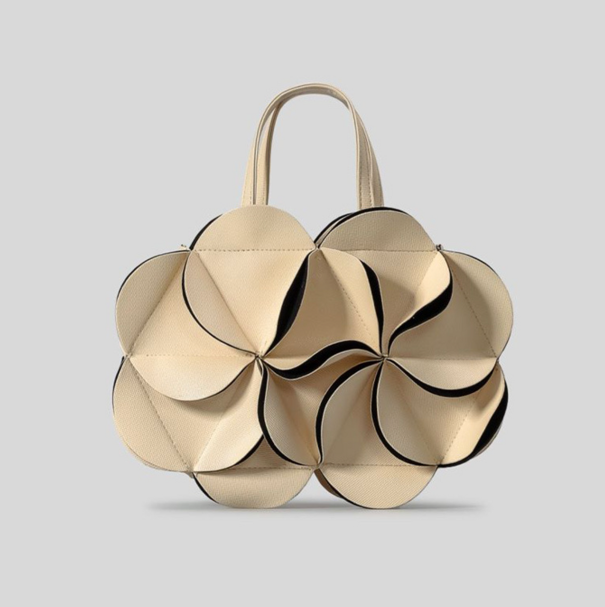 sculpted leather tote bag with floral 3D panels – BLWEQ