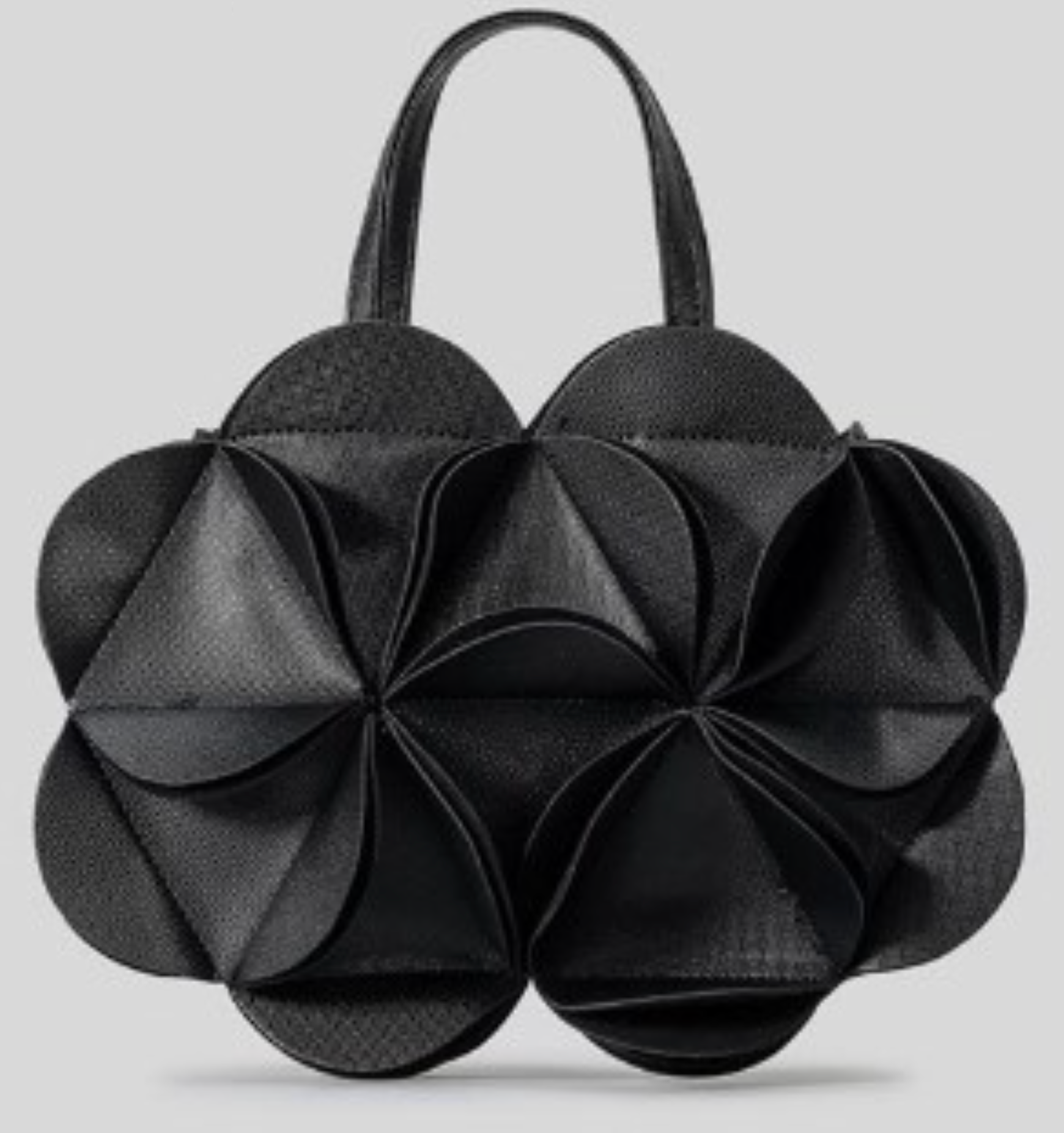sculpted leather tote bag with floral 3D panels – BLWEQ