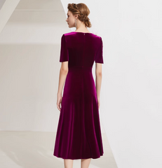 velvet midi dress with floral bead embroidery – AURORA