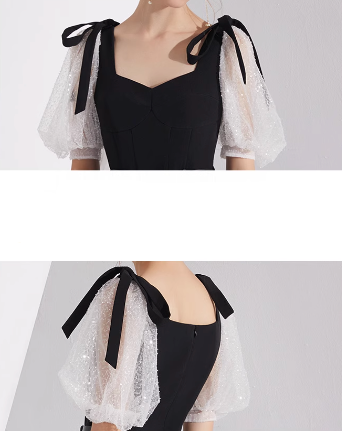 wide-leg jumpsuit with organza puff sleeves and bow straps – COLETTE