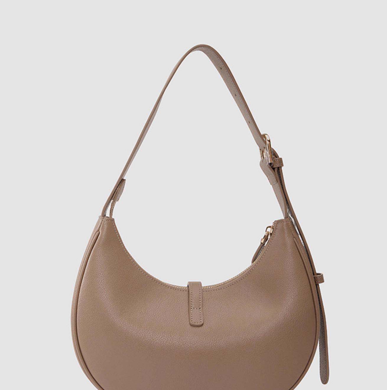 crescent shoulder bag with gold lock – LUNARA
