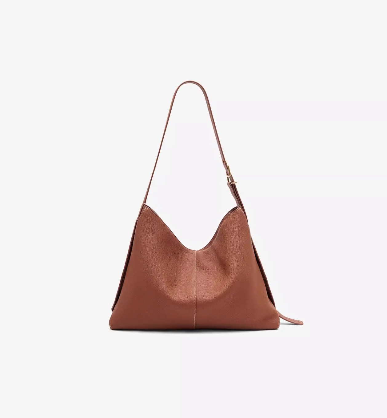 sculpted wristlet hobo bag in saddle brown – LAYNA