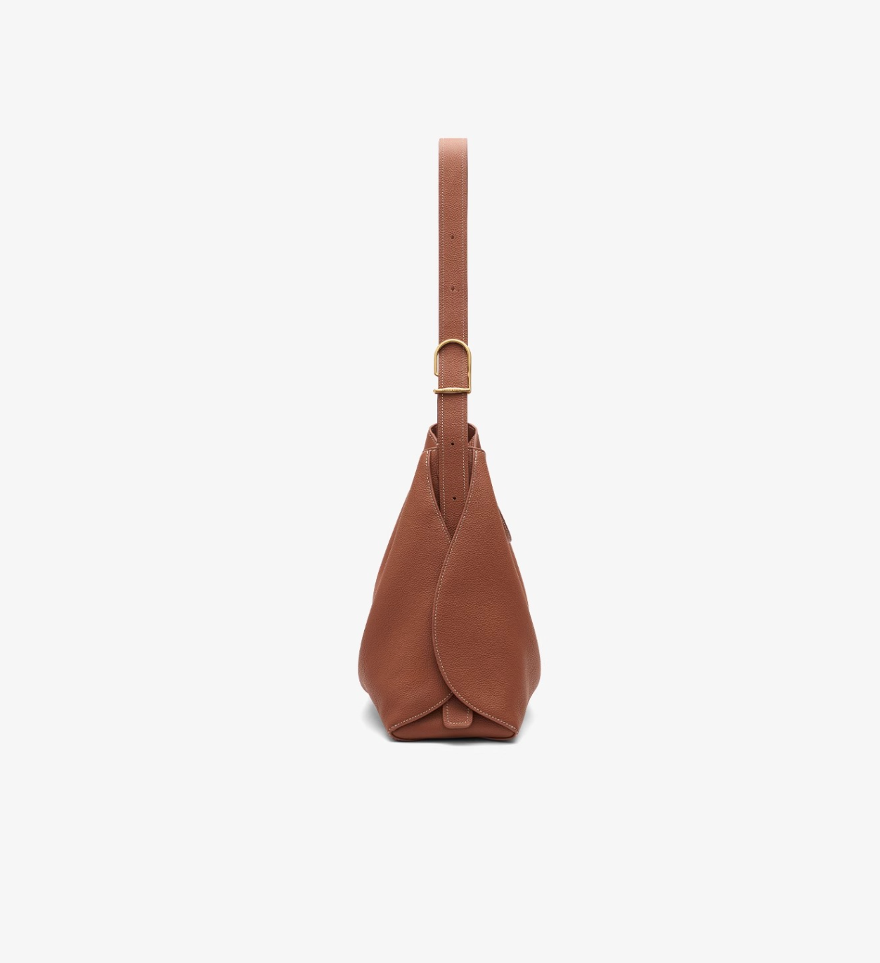 sculpted wristlet hobo bag in saddle brown – LAYNA