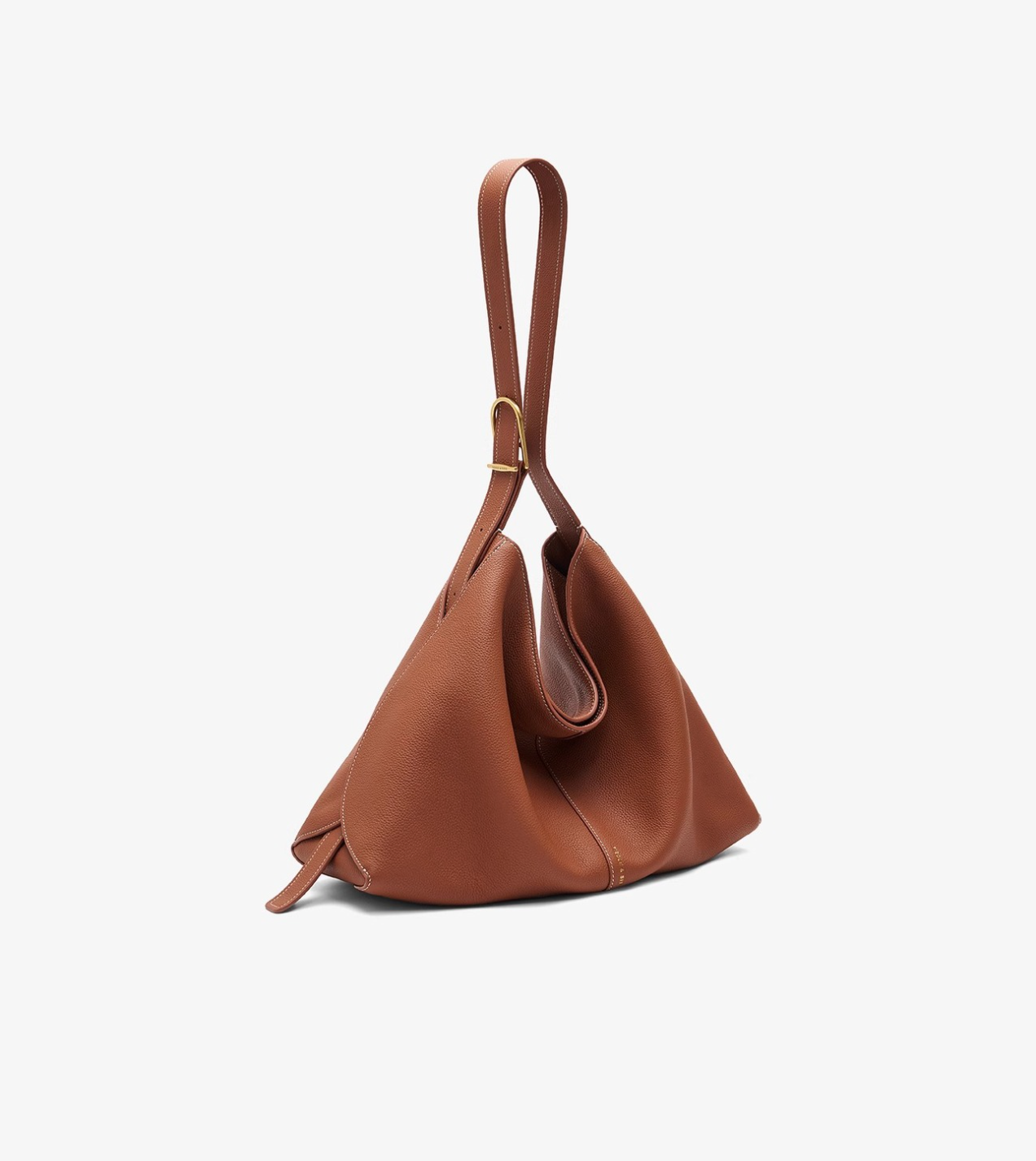 sculpted wristlet hobo bag in saddle brown – LAYNA