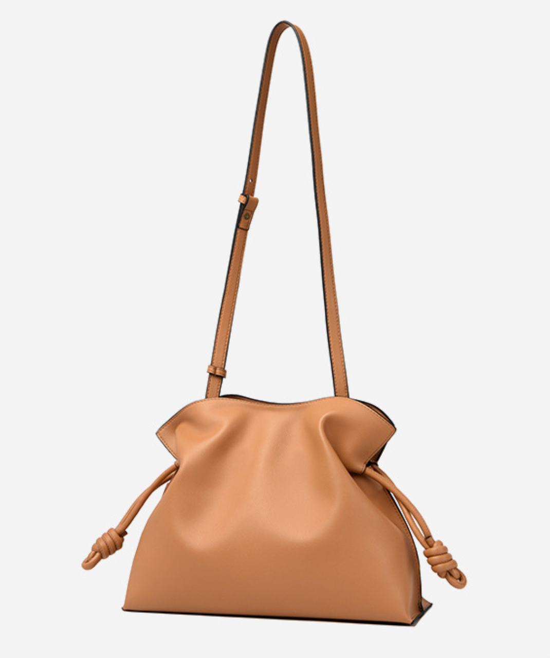 soft knot pouch in caramel – MIRELLA