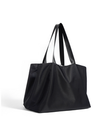zip-top nylon tote bag in black – SANA