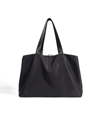 zip-top nylon tote bag in black – SANA