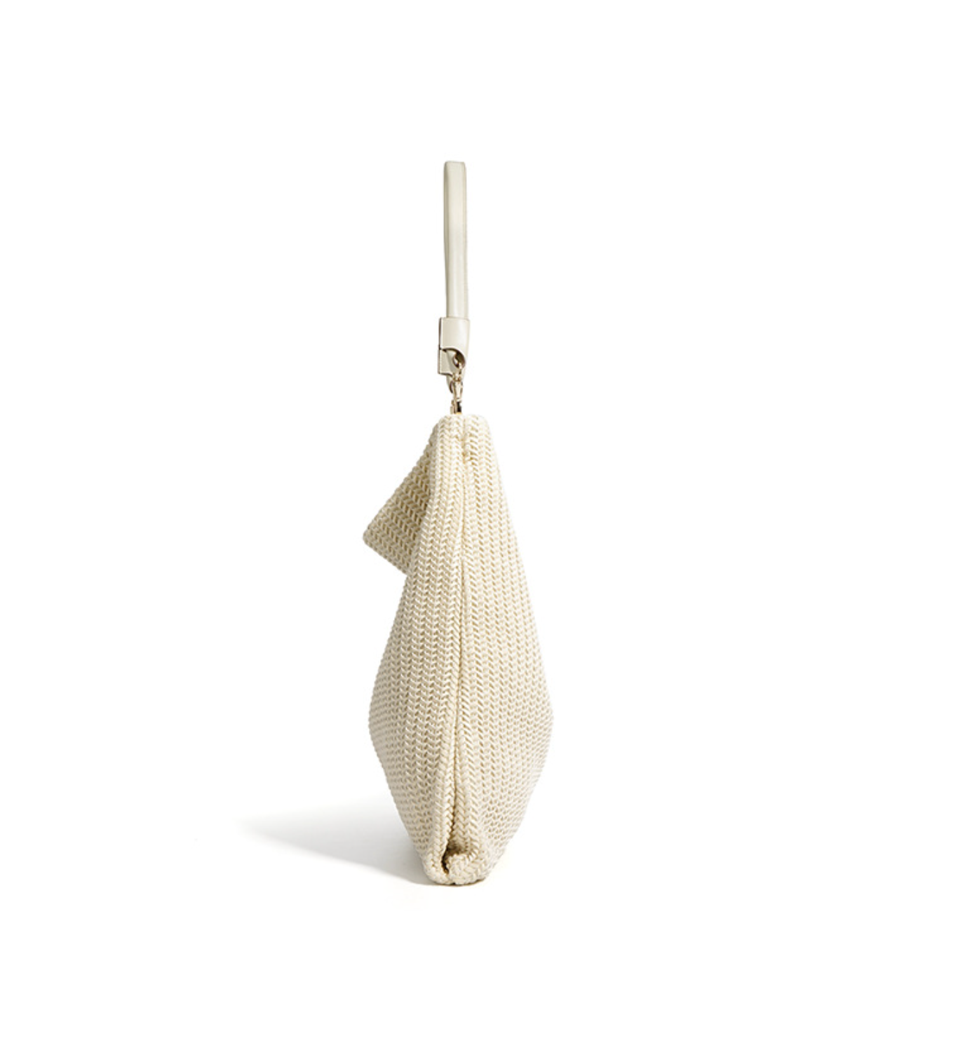 woven shoulder hobo in ivory – NOX