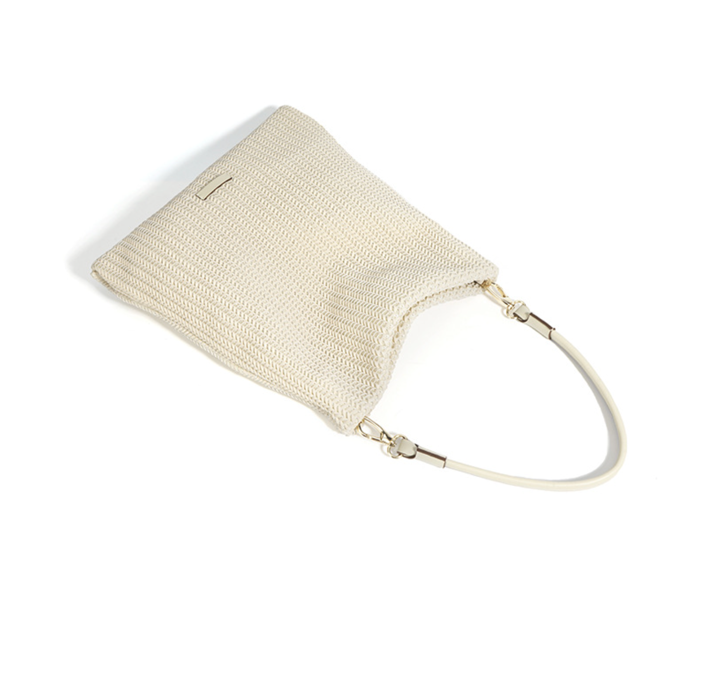 woven shoulder hobo in ivory – NOX
