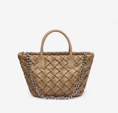 quilted woven tote with chain strap – DAKOTA