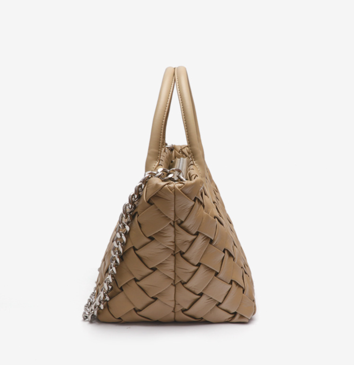 quilted woven tote with chain strap – DAKOTA
